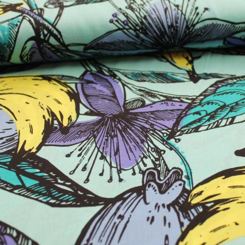 Viskose Rayon mit Baumwolle "Früchte" mint